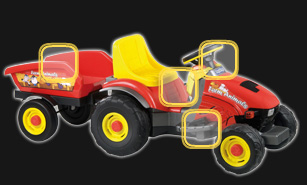 Specificatii tehnice tractor copii Farm Animals cu baterie de 6V